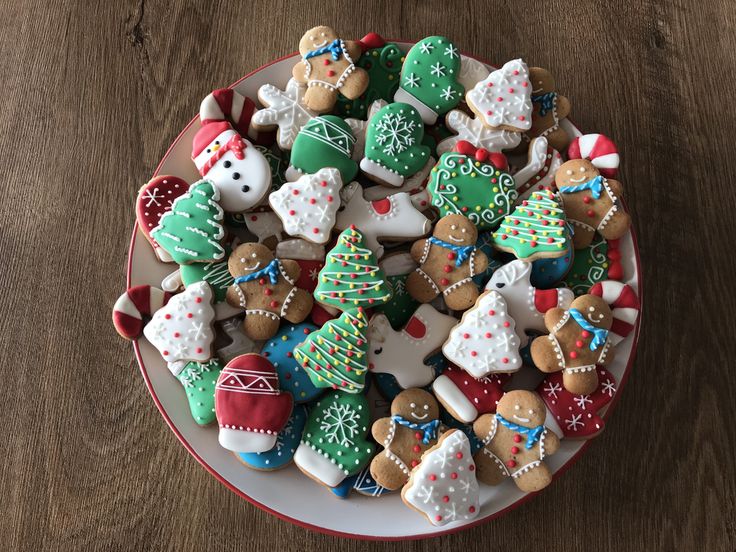 Festive Holiday Cookies: Colorful Gingerbread and Iced Designs for Celebrations.