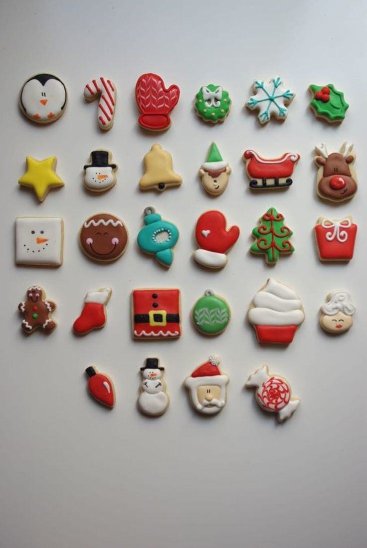 Whimsical Holiday Cookie Designs in Festive Shapes and Colors.