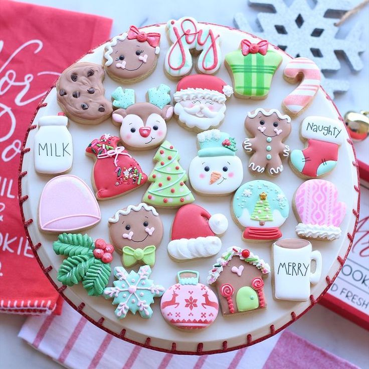 Cheerful Holiday Cookie Design with Whimsical Shapes and Vibrant Icing