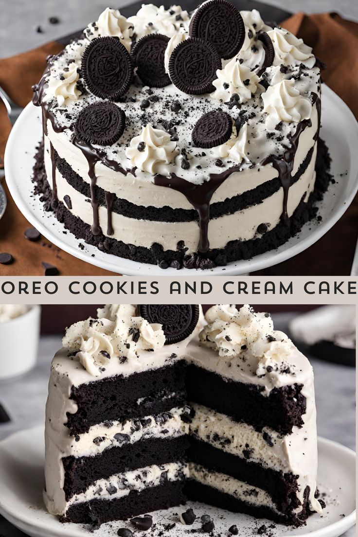 Decadent Oreo Cookies and Cream Cake: Rich Layers and Irresistible Frosting Delight Dessert Lovers.