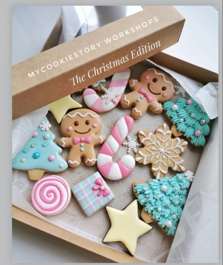 Festive Assortment of Vibrantly Designed Decorative Christmas Cookies.