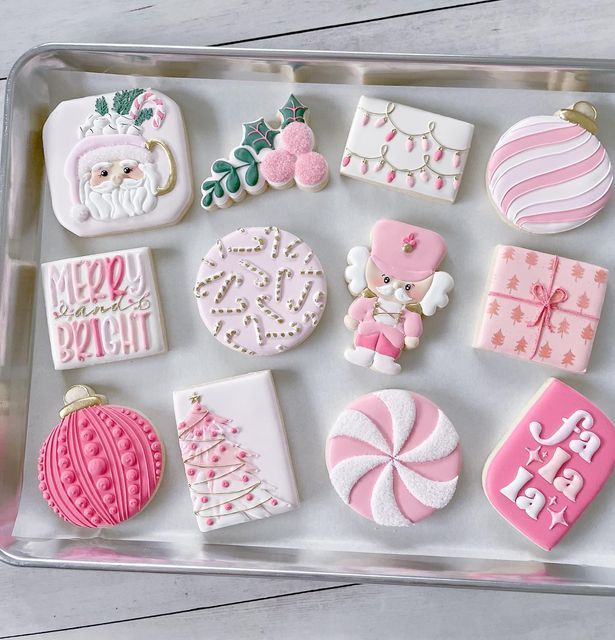 Playful Pastel Holiday Cookies: Whimsical Designs for Festive Cheer.