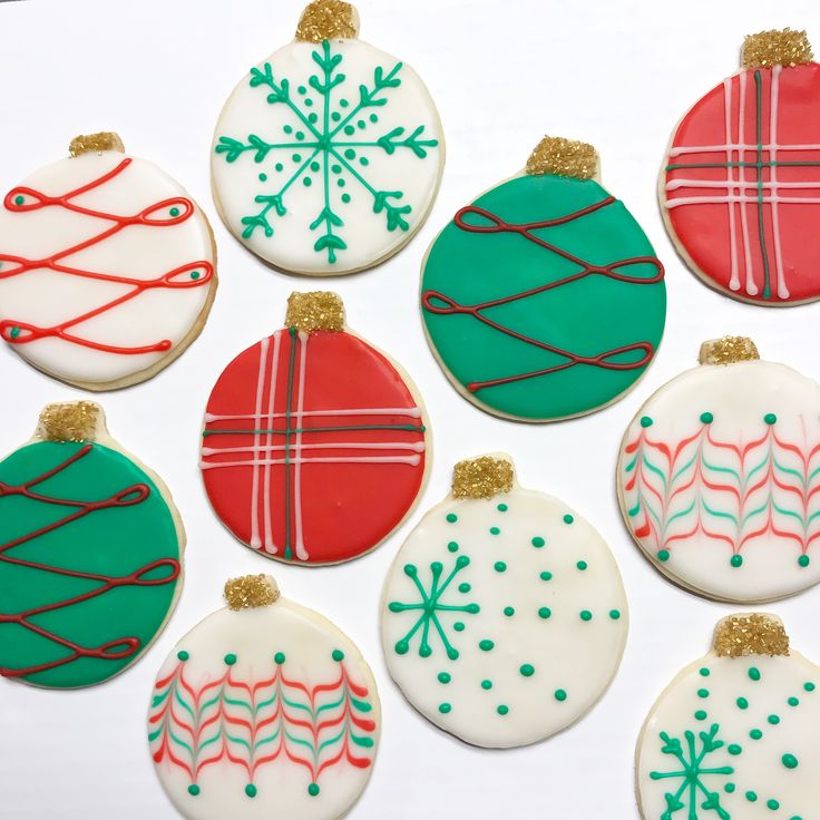 Vibrantly Decorated Holiday Cookies Inspired by Christmas Ornaments.