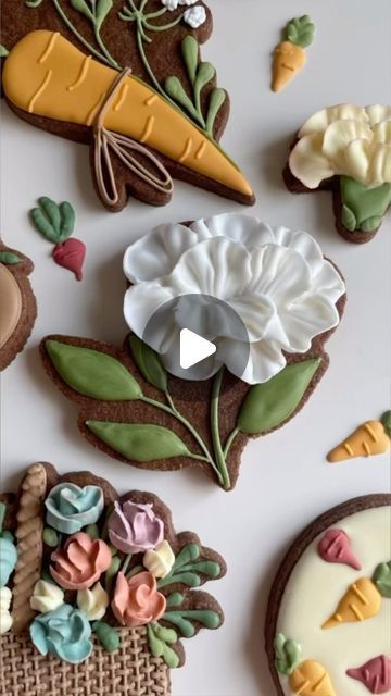 Spring-Inspired Intricate Cookies with Floral Designs and Pastel Decorations.