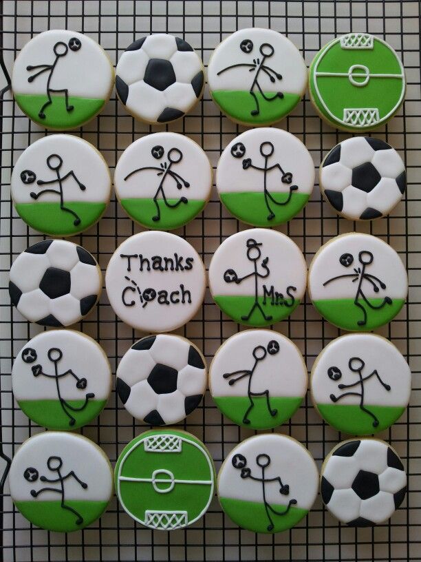 Playful Soccer-Themed Cookies for Team Celebrations.