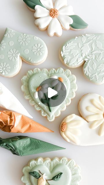 Intricately Designed Decorative Cookies in Soft Pastels for a Spring Charm.