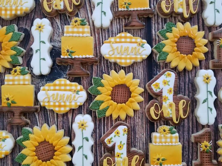 Sunflower Birthday Cookies Decorated