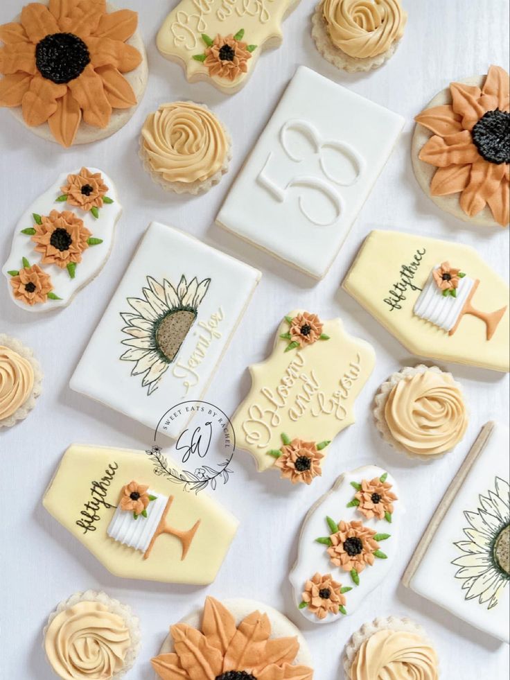 Whimsical Sunflower Decorative Cookies Create a Playful Atmosphere for Celebrations.