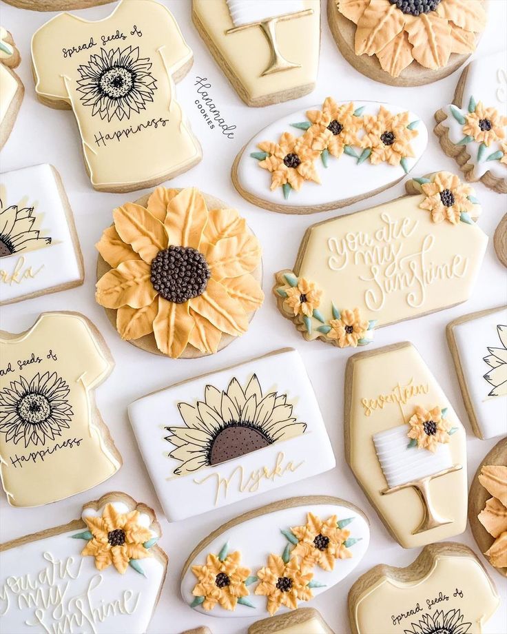 Vibrant Sunflower Cookie Designs: Unique Art Pieces for Celebrations.