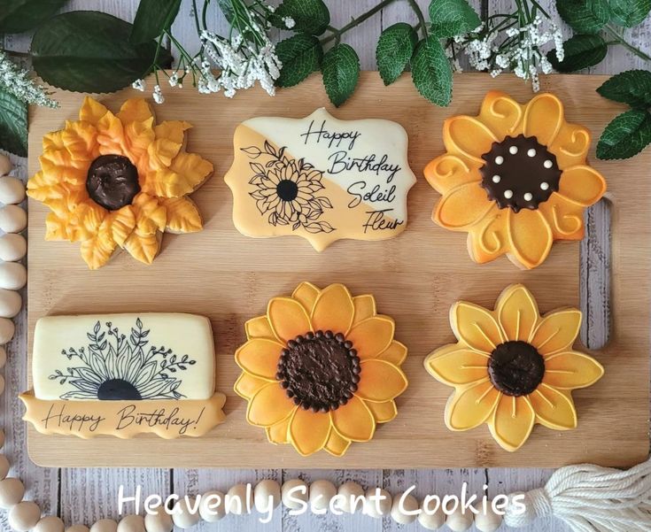 Vibrant Sunflower-Inspired Cookie Designs: A Rustic Charm for Special Occasions