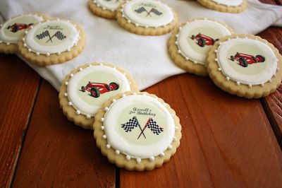 Artfully Arranged Vintage Car-Themed Decorative Cookies for Celebrations