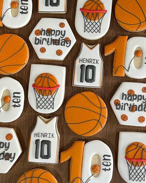 Vibrant Basketball-Themed Cookies Add Fun and Flavor to Birthday Celebrations.