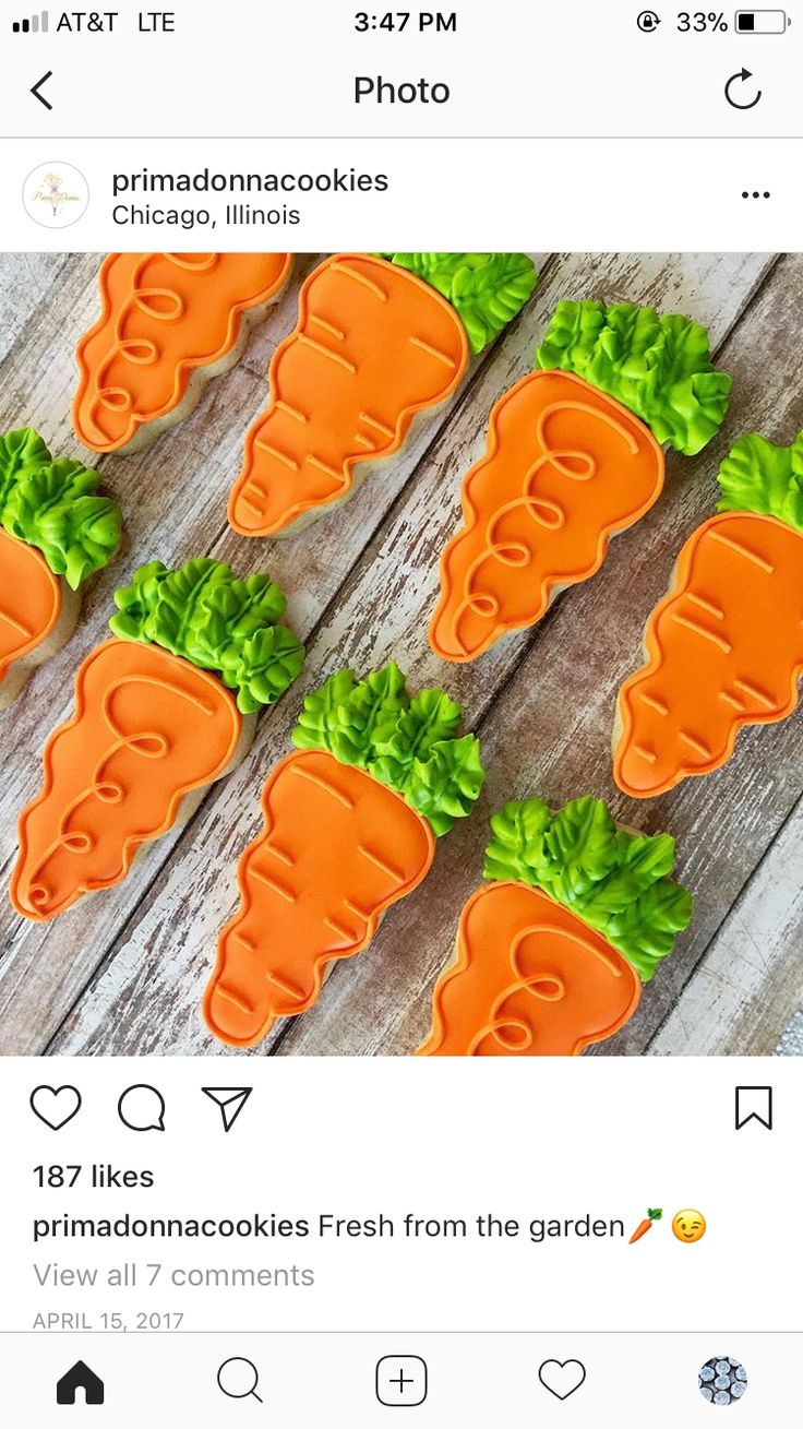 Artistic Presentation of Colorful Carrot-Shaped Cookies for Spring Celebrations.