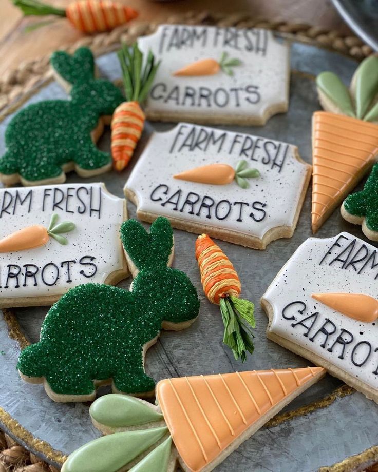 Adorable Bunny and Carrot Cookies: Whimsical Designs for Seasonal Celebrations.