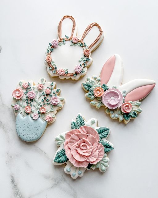 Pastel Floral-Themed Cookie Set for Spring Celebrations