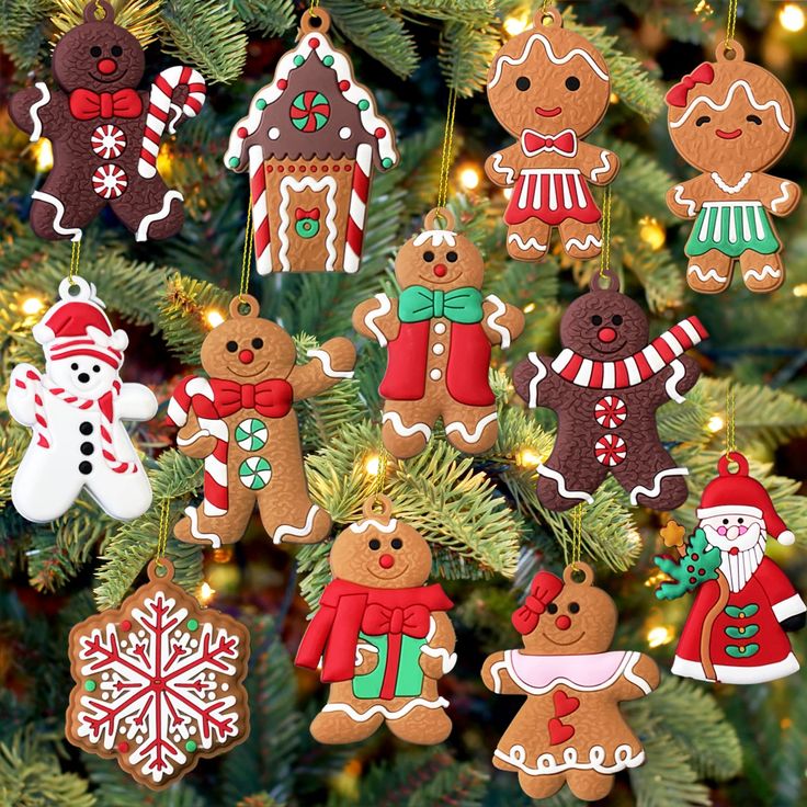 Cheerful Gingerbread Ornaments: A Whimsical Collection Evoking Holiday Nostalgia