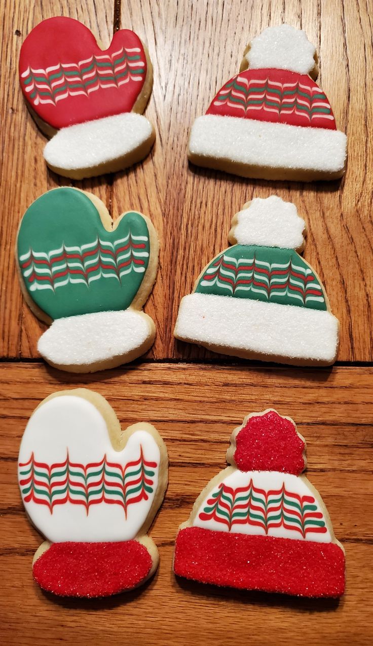 Christmas Hat Cookies Decorated