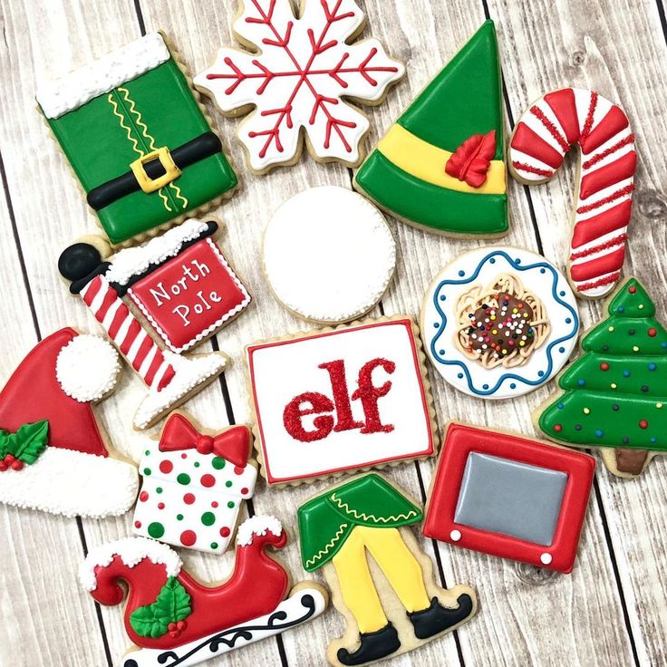 Cheerful Holiday-Themed Festive Cookie Designs with Vibrant Colors and Playful Shapes.