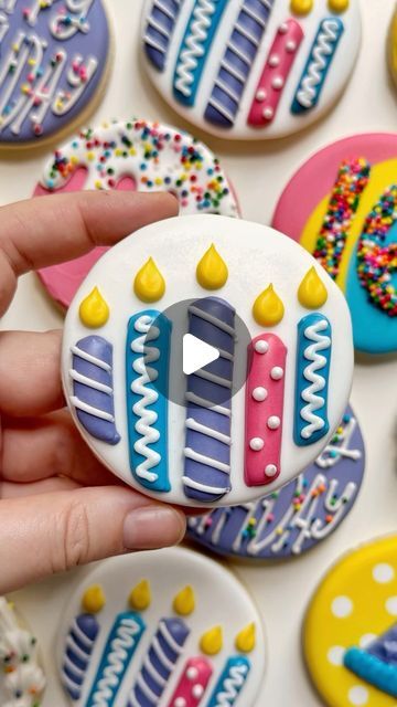 Vibrant Candle-Themed Cookies Decorated for Festive Celebrations.