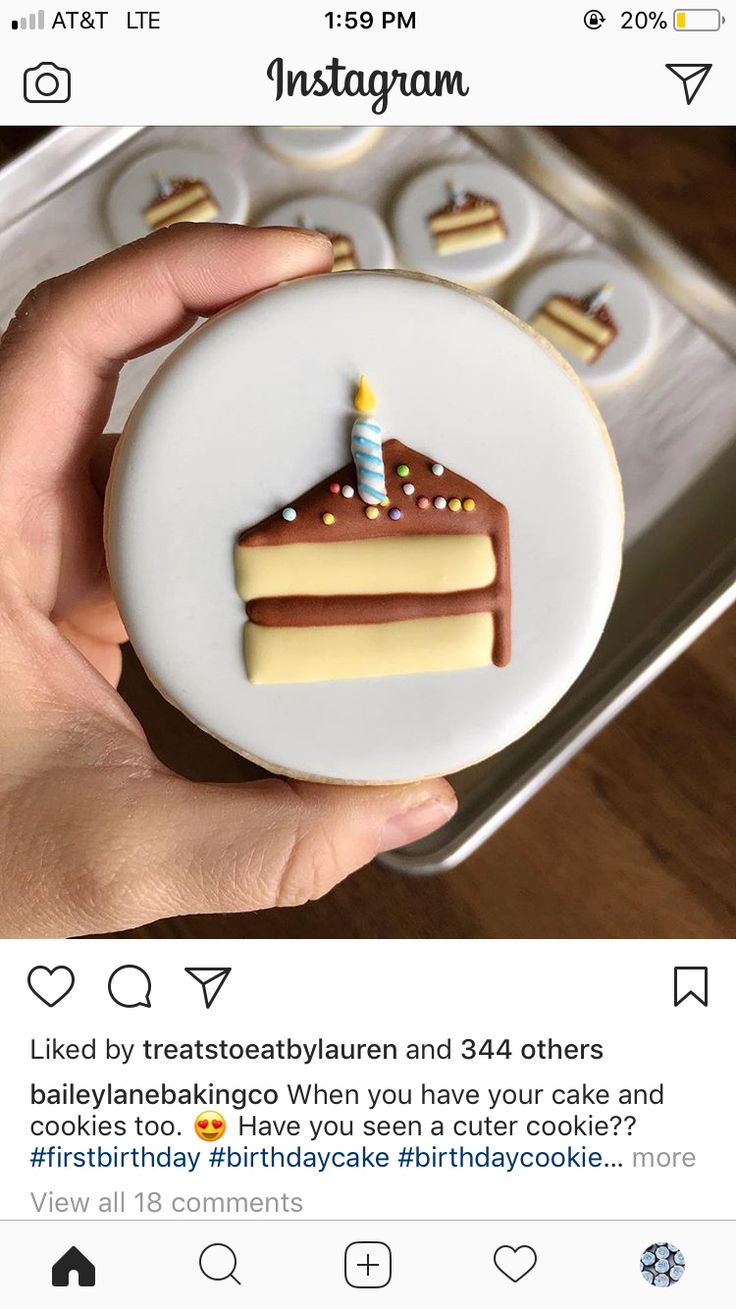 Festive Cookie Design: Vibrant Cake Slice with Candle for Celebrations