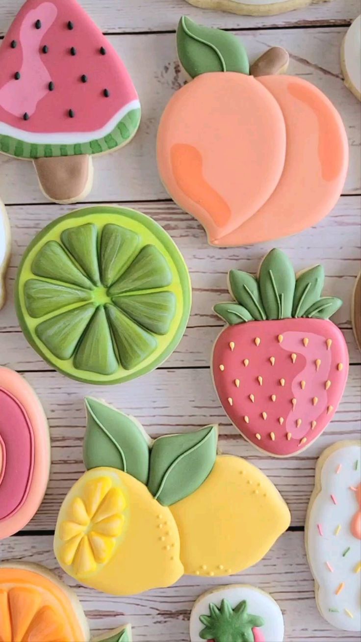 Vibrant Fruit-Themed Cookies: Playful Designs for Summer Celebrations.