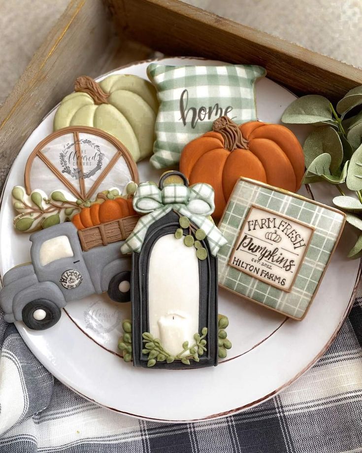 Charming Autumn-Themed Cookies Celebrate Fall with Intricate Designs and Colors.