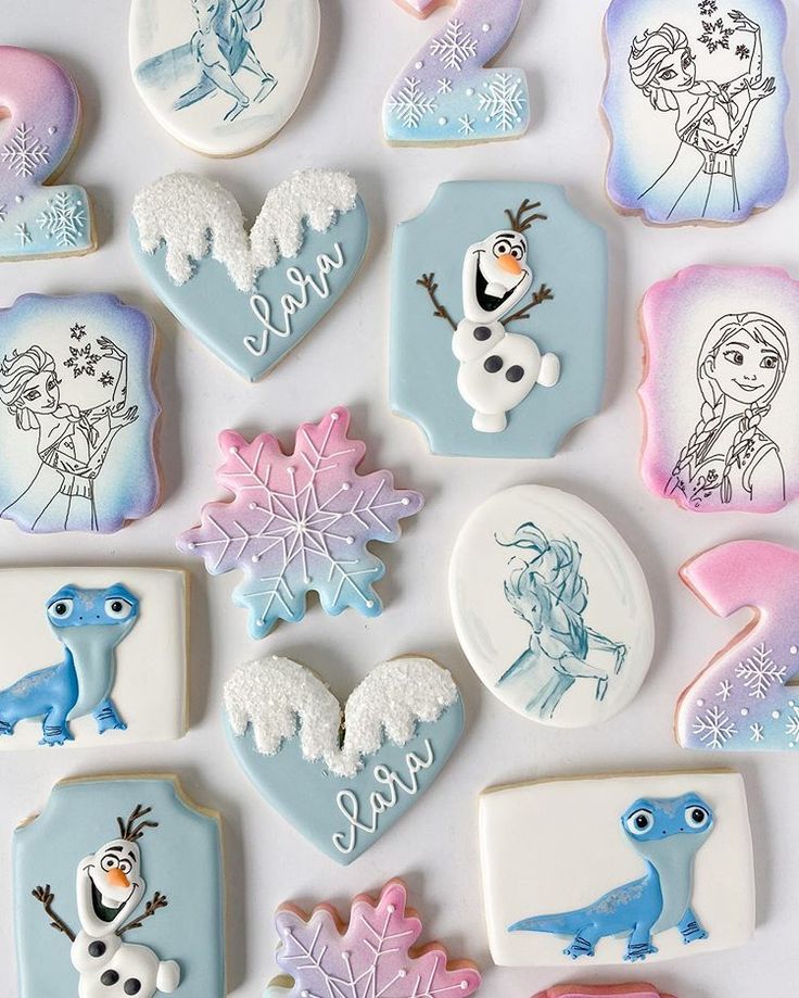 Festive Whimsical Cookie Designs Inspired by Animated Characters and Winter Themes