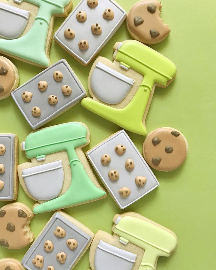 Playful Pastel Cookie Designs Inspired by Kitchen Appliances and Treats.