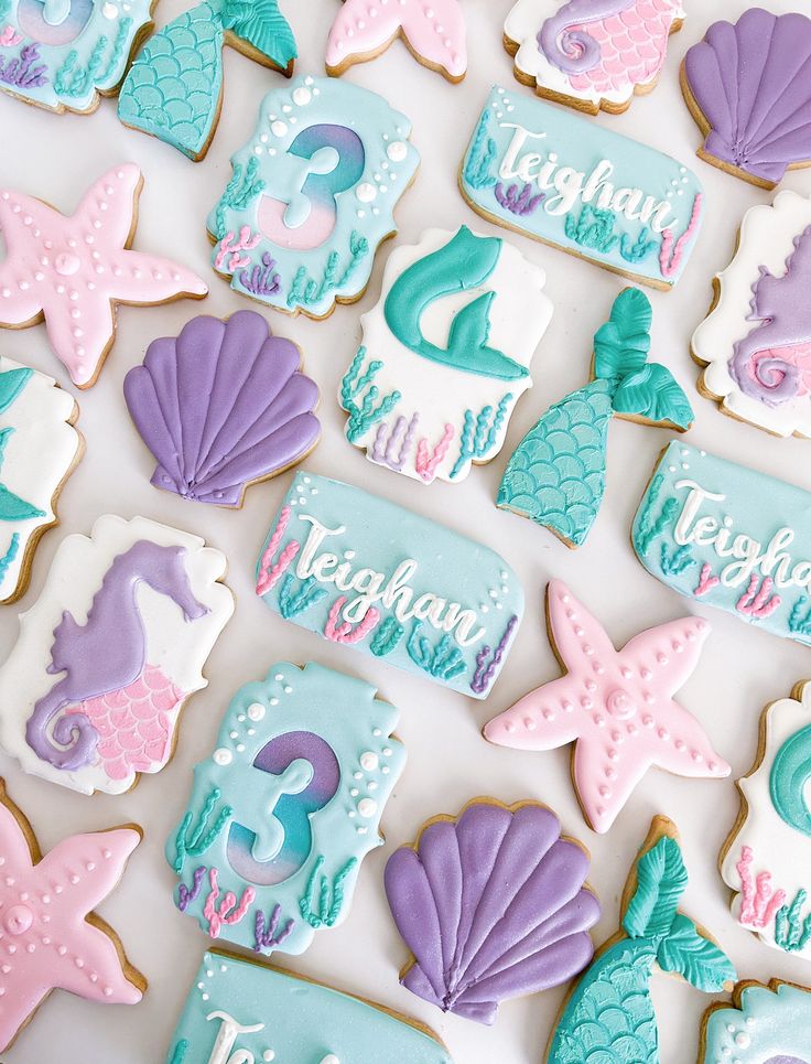 Whimsical Underwater-Themed Colorful Sugar Cookies for Festive Celebrations.