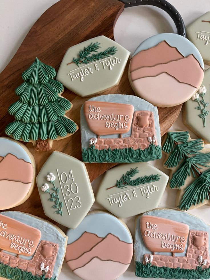 Whimsical Elegance: Vibrant Decorative Cookies with Nature Themes and Personal Touches