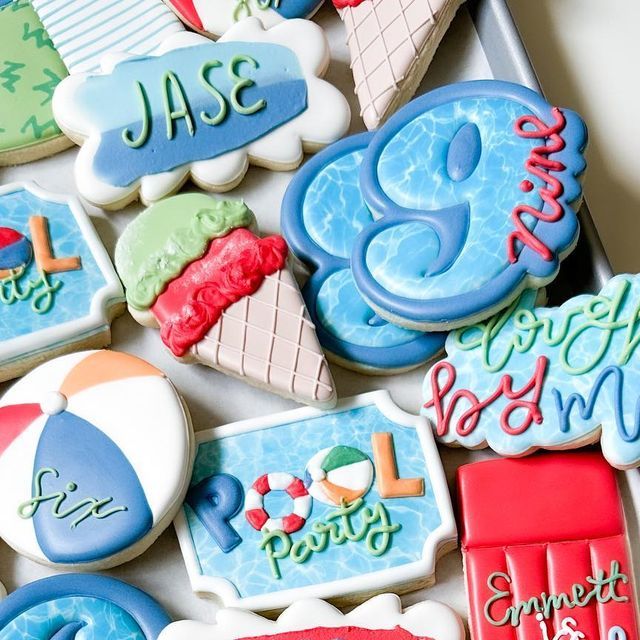 Pool Party Cookies Decorated