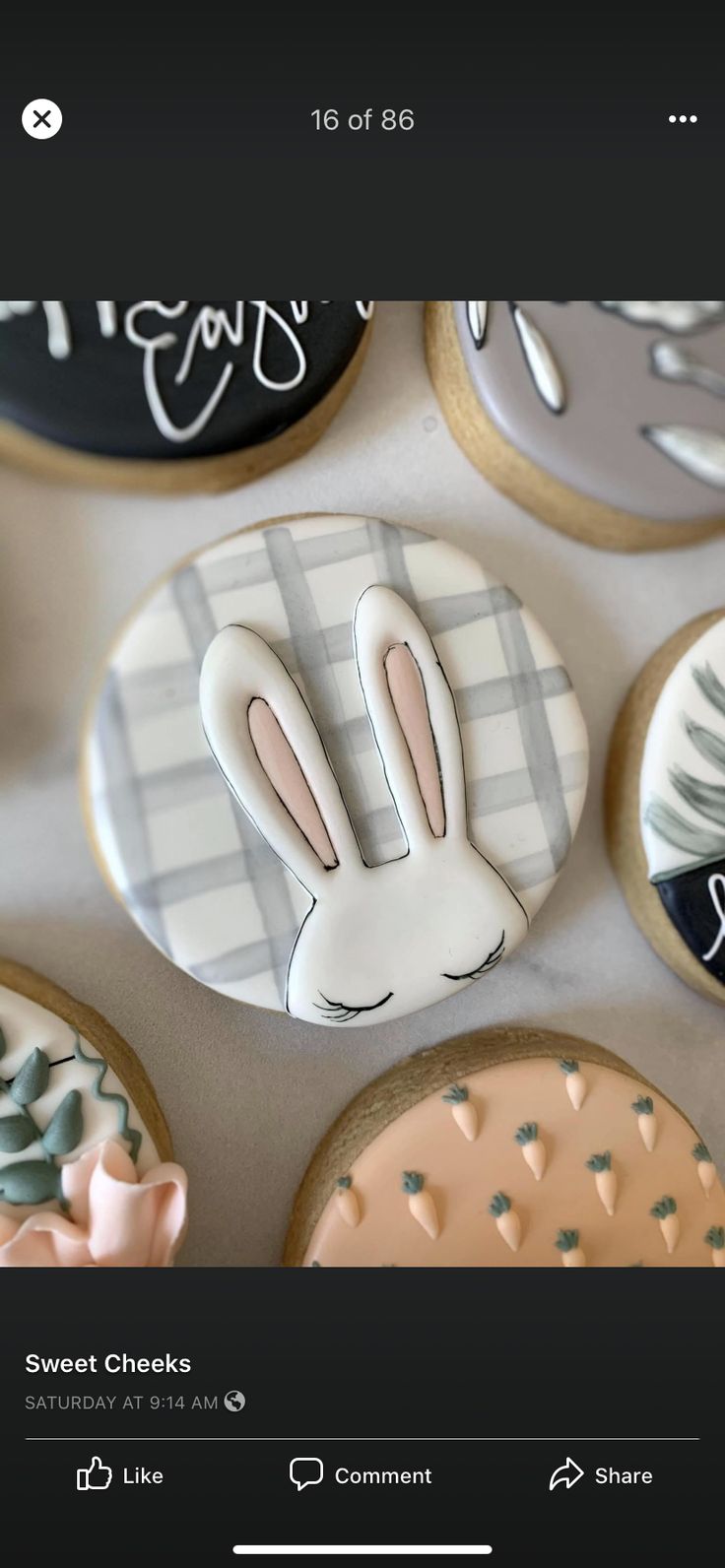 Charming Bunny-Themed Cookies with Soft Colors and PlayfulDetails for Spring Celebrations.