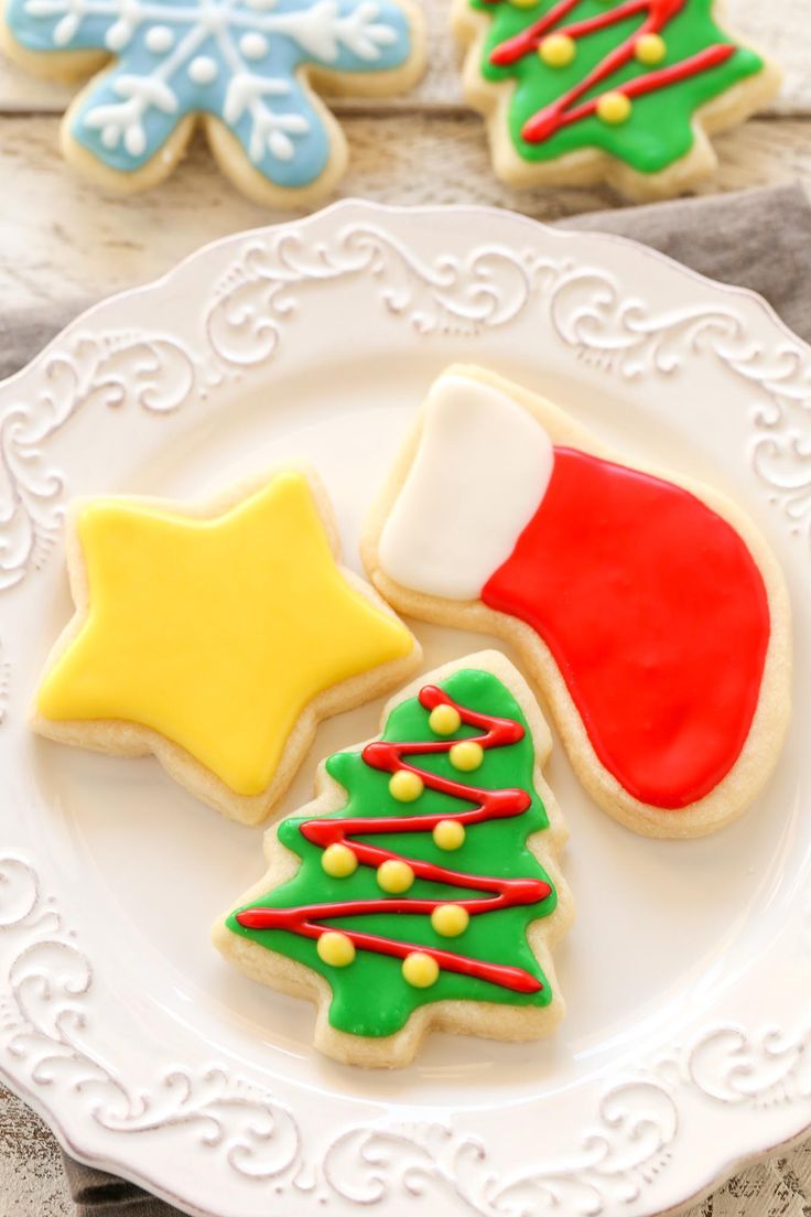 Artfully Arranged Festive Cookies on a Decorative White Plate Evoking Holiday Cheer.