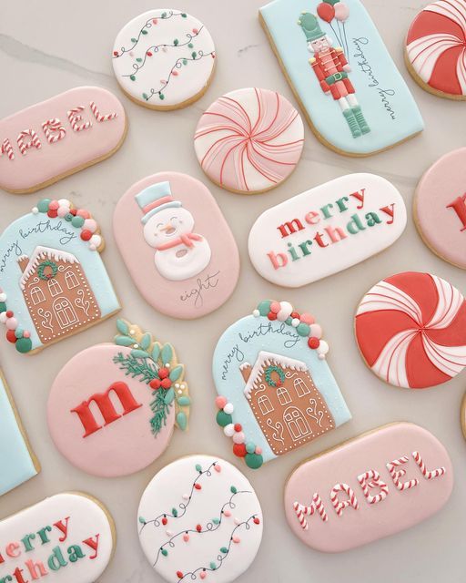 Intricately Designed Festive Cookies: Colorful, Cheerful Treats for Celebrating Seasonal Occasions.