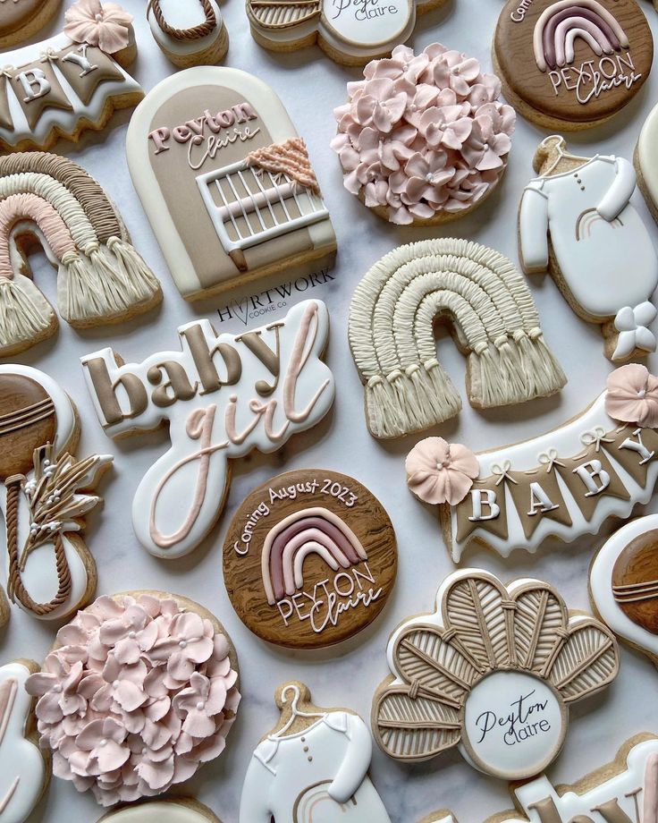 Whimsical Pastel Decorated Cookies Perfect for Baby Showers