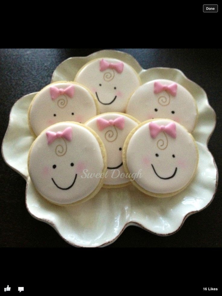 Charming Cheerful Face Cookies with Pink Bows: Perfect for Celebrations!