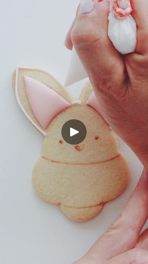 Charming Bunny-Shaped Decorative Cookie with Pastel Pink Accents for Festive Celebrations