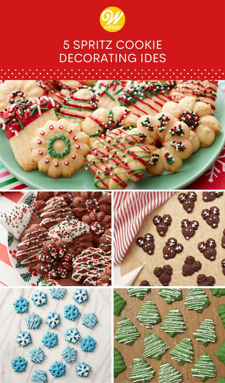 Vibrantly Decorated Festive Spritz Cookies Showcase Playful Holiday Designs.