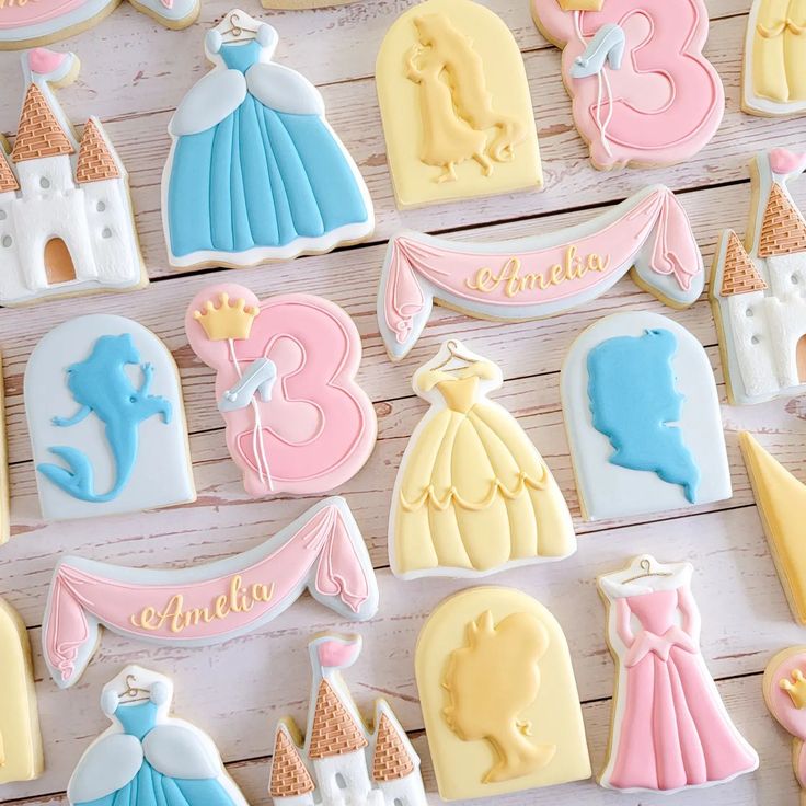 Whimsical Princess-Themed Cookies: Colorful Designs for Celebrations