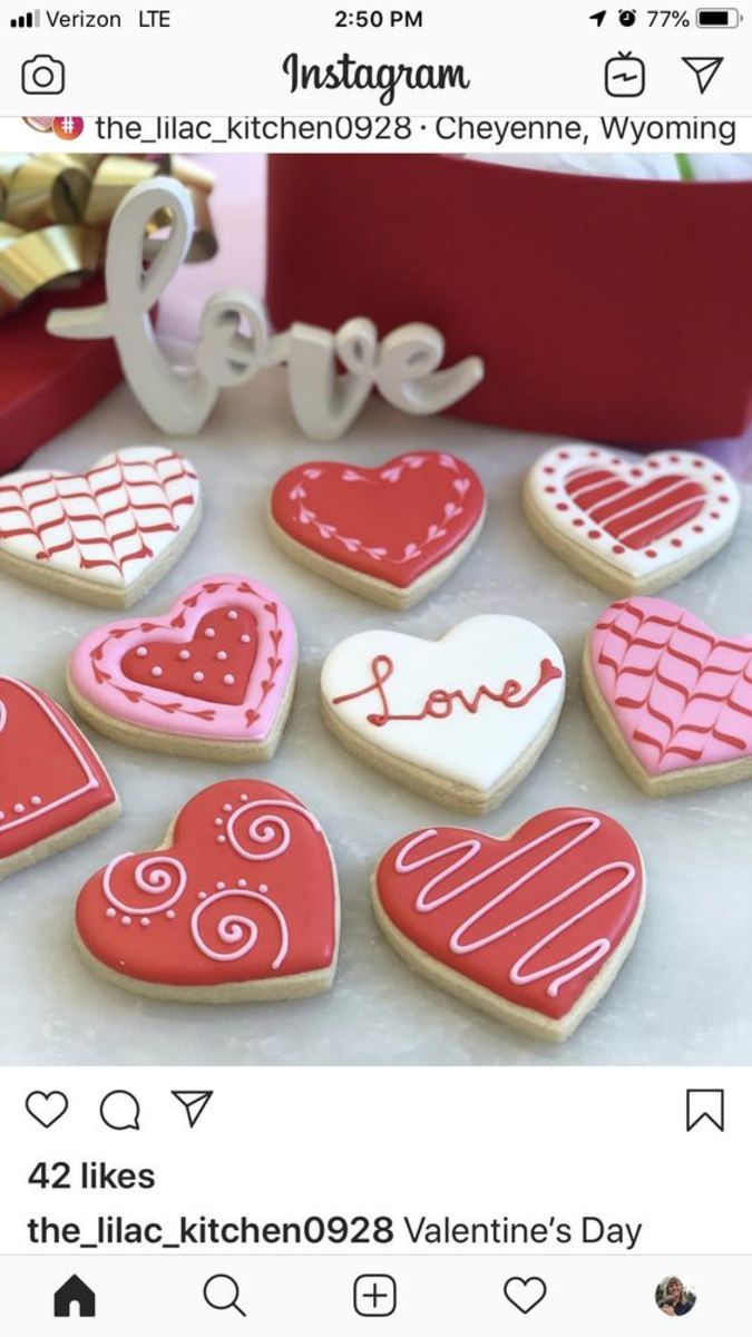 Romantic Heart-Shaped Cookies: A Colorful Assortment for Valentine's Day