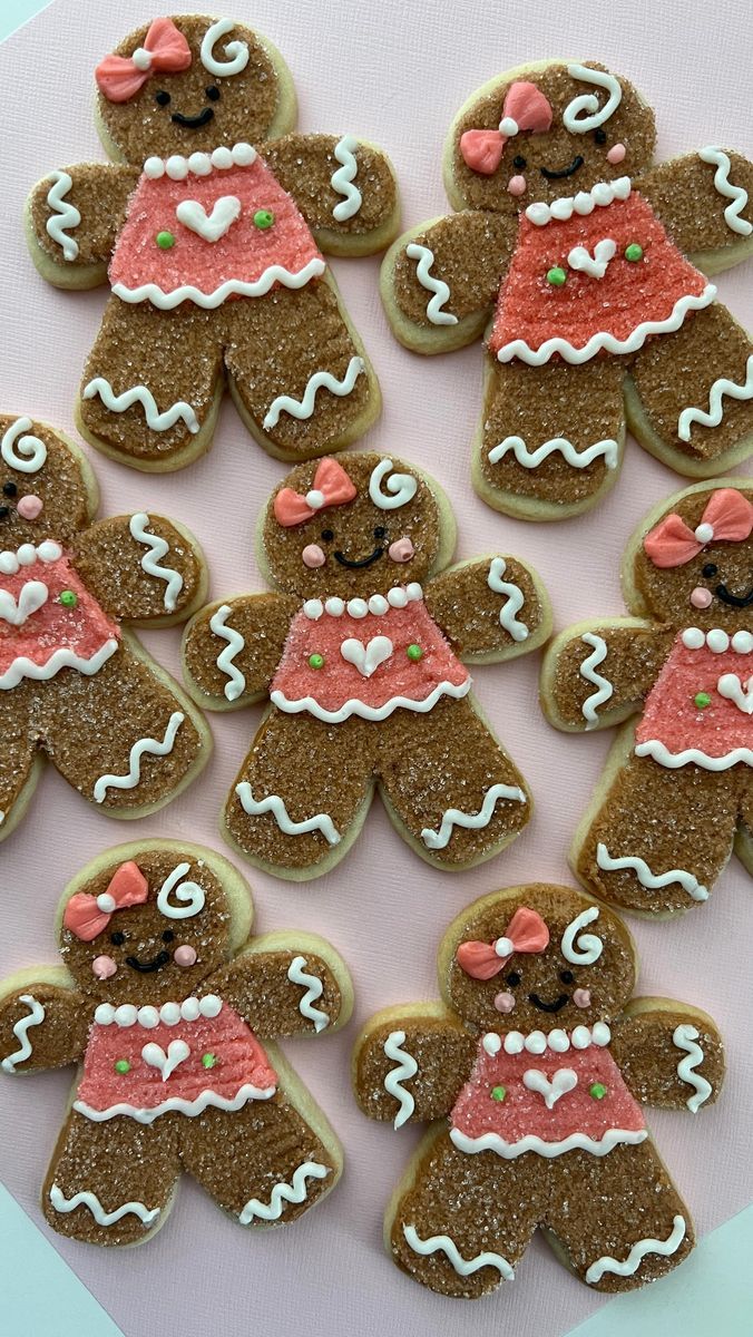 Charming Gingerbread Cookie Designs Adorned with Colorful Icing and Festive Details