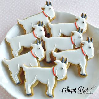 Charming Whimsical Goat-Shaped Cookies Delightfully Adorned for Any Dessert Table.