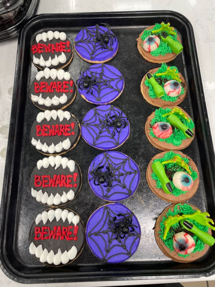 Spooky and Colorful Halloween Cookie Platter for Festive Gatherings.