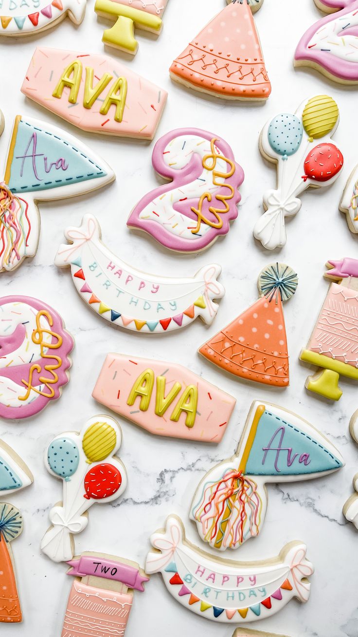 Festive and Playful Colorful Cookie Designs for Celebrations.