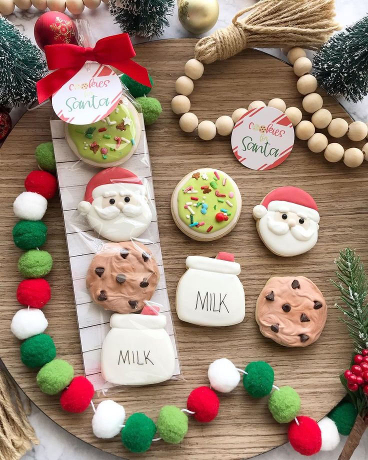 Festive Holiday Cookie Assortment with Cheerful Designs and Whimsical Display