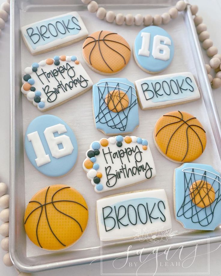 Basketball-Themed Colorful Cookies for Celebratory Birthdays