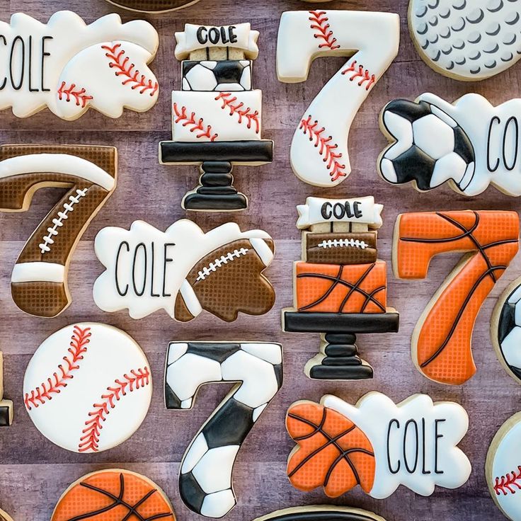 Vibrant Sports-Themed Cookies for Celebratory Events