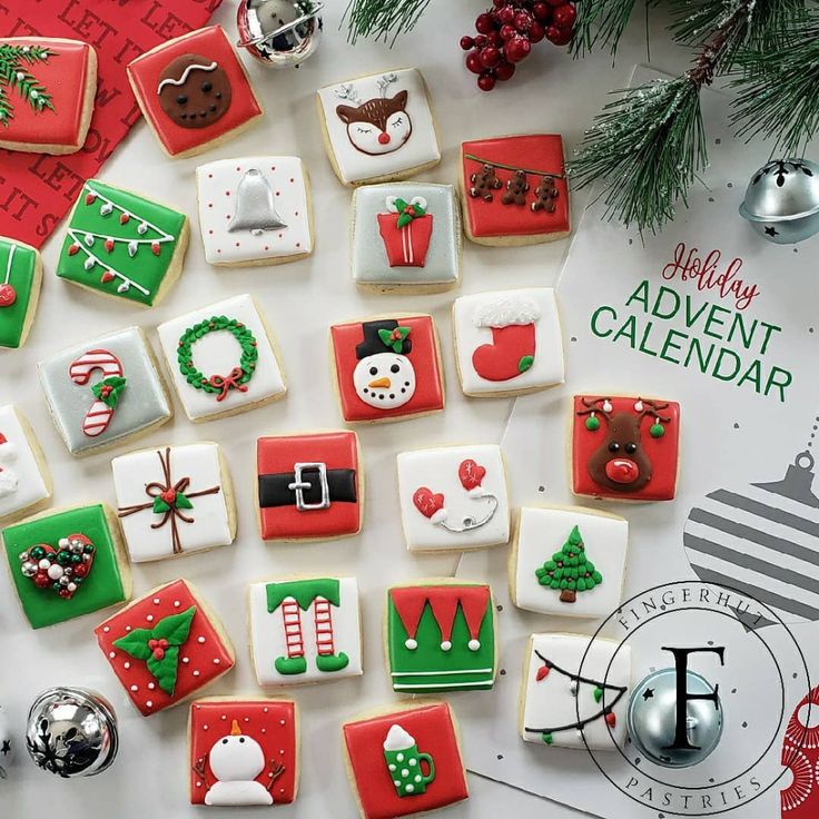 Cheerful Holiday Sugar Cookies Featuring Festive Designs and Traditional Symbols.