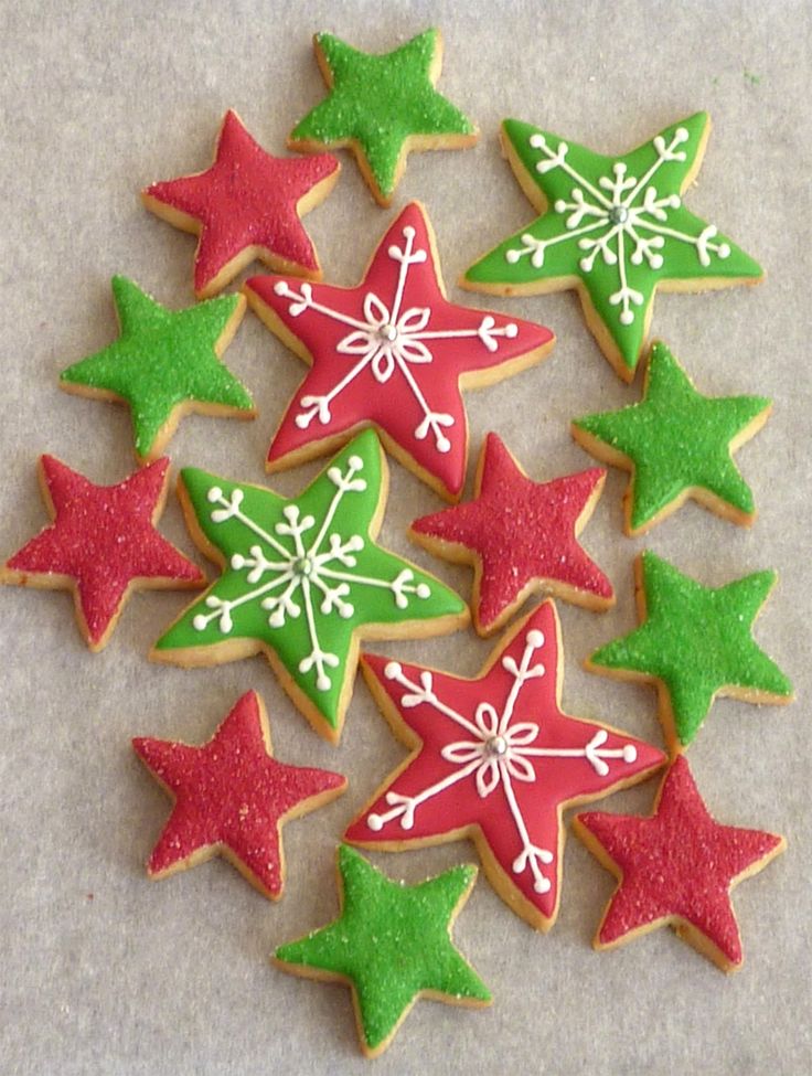 Vibrant Holiday Star Cookies Perfect for Festive Celebrations.