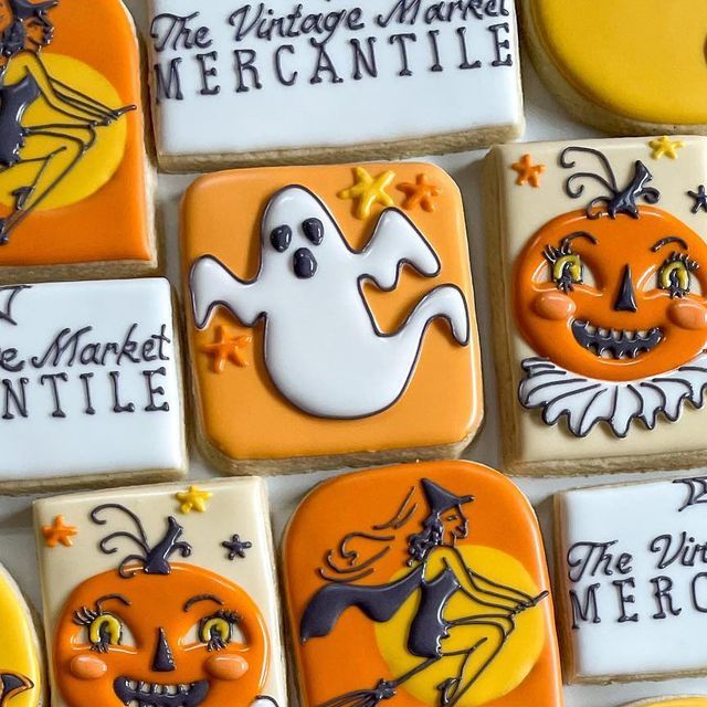 Whimsical Halloween Cookies Create a Playful Mosaic for Festive Autumn Celebrations.